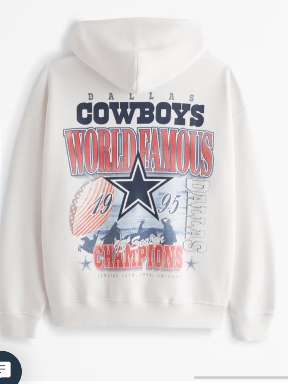 Abercrombie & Fitch Dallas Cowboys Graphic Popover Hoodie (unisex), Size Large